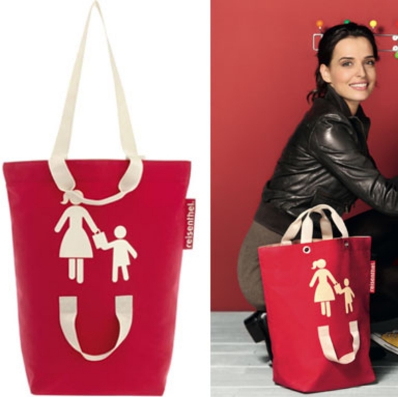 Reisenthel Mother Child Reusable Shopping Tote Bag w/ Kid Handle Strap Pockets - Picture 5 of 5